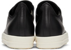 Rick Owens Black Calfskin Low Sneakers