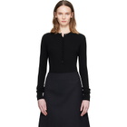 Stella McCartney Black Crewneck Ribbed Long-Sleeve Bodysuit