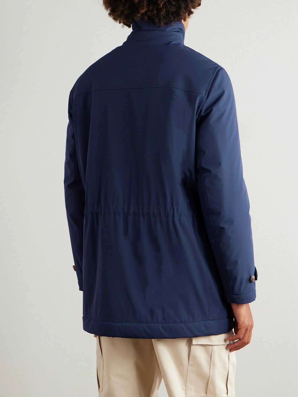 Brunello Cucinelli - Shearling-Trimmed Shell Parka - Blue