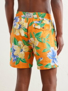 Polo Ralph Lauren - Straight-Leg Mid-Length Printed Linen Swim Shorts - Orange