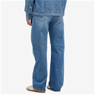Jacquemus Men's Droit Large Tab Denim Jeans in Blue