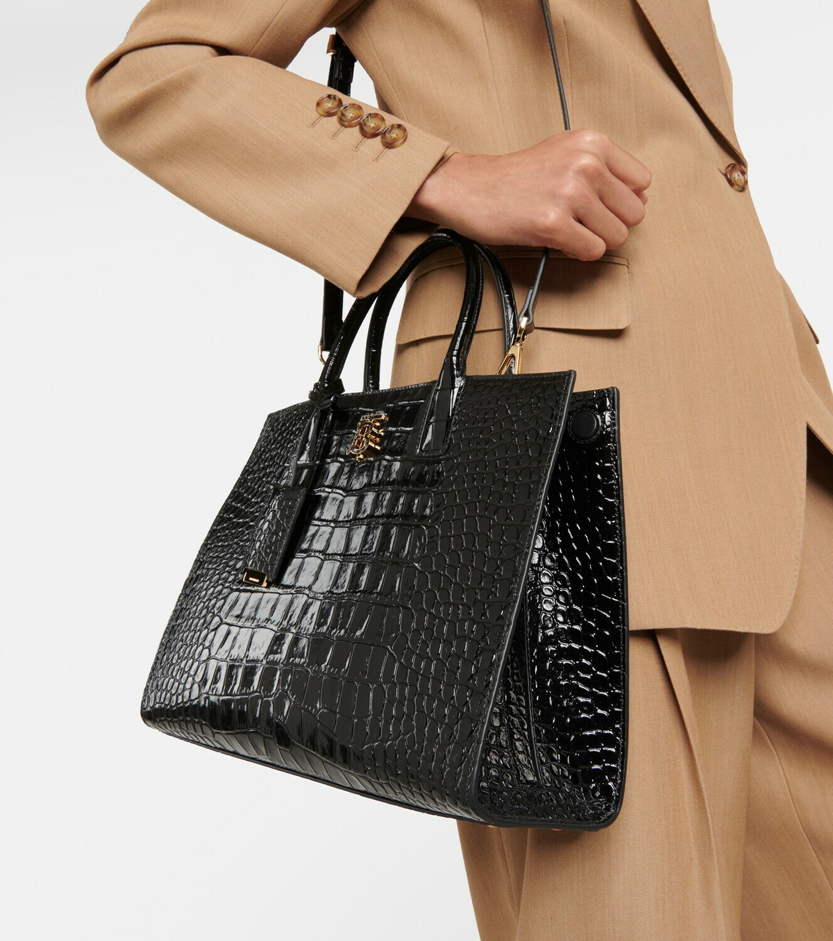 Burberry Frances Small croc-effect leather tote bag Burberry
