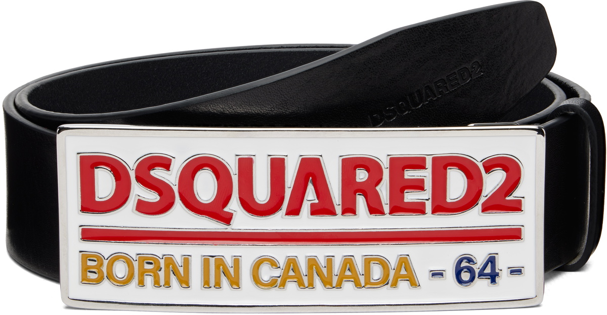 Dsquared2 Black Logo Plaque Belt