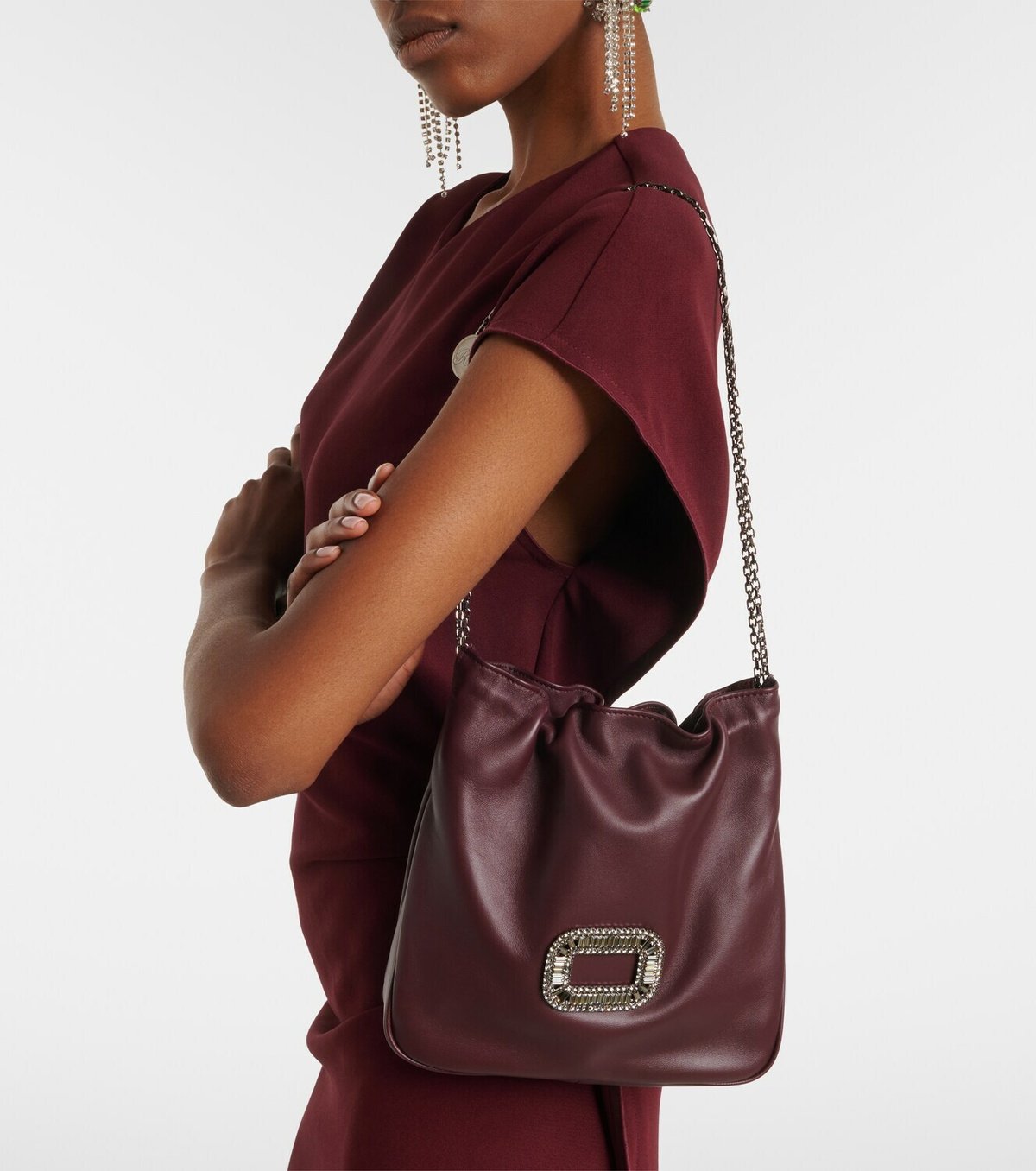 Roger Vivier Pilgrim Mini leather bucket bag