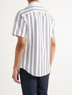 BRIONI - Striped Cotton-Seersucker Shirt - White - L