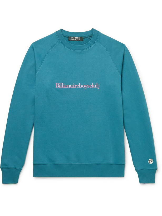 Photo: Billionaire Boys Club - Logo-Embroidered Cotton-Jersey Sweatshirt - Blue