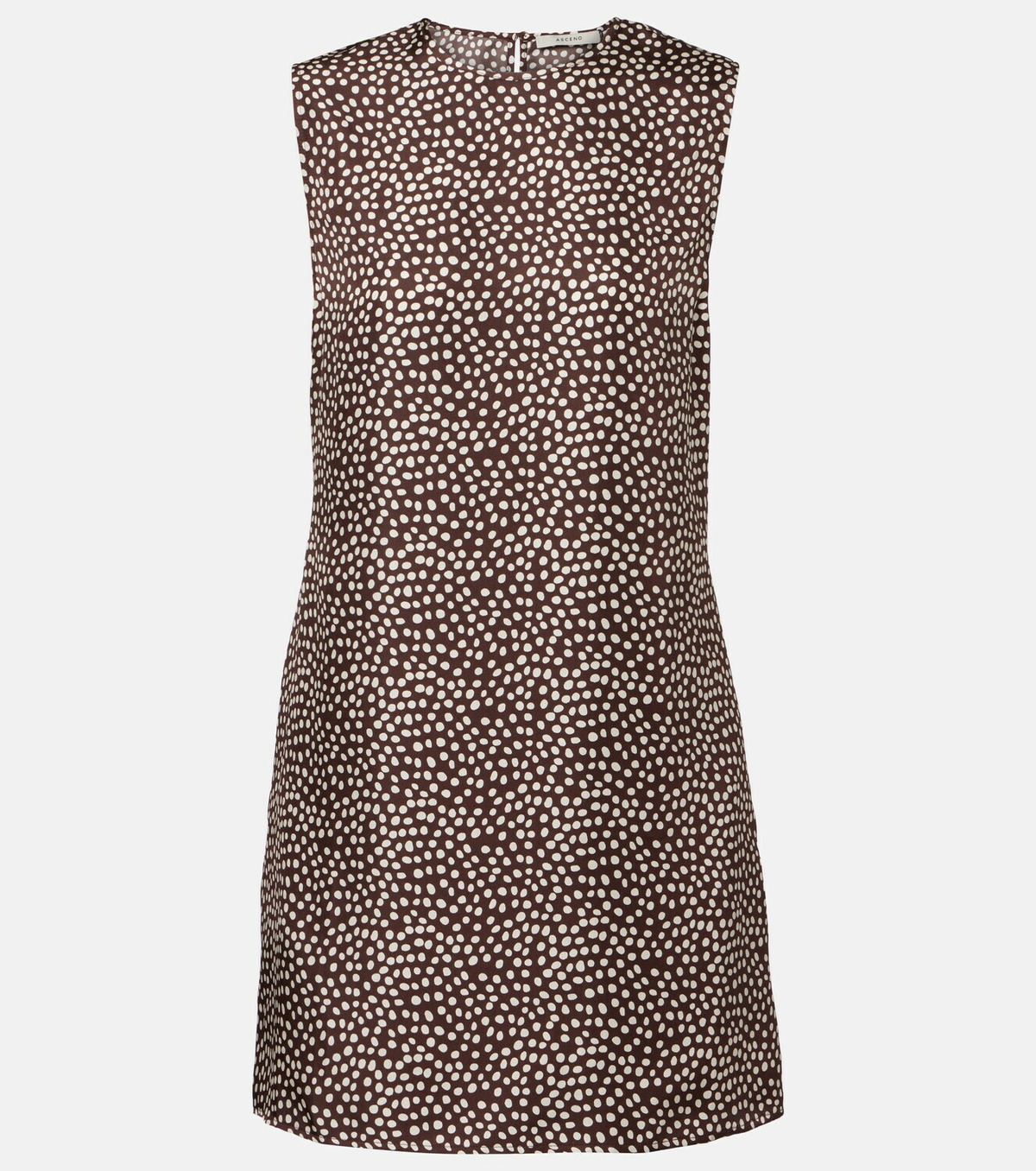 Asceno Sintra polka-dot silk twill minidress