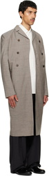 Jil Sander Gray Double-Breasted Coat