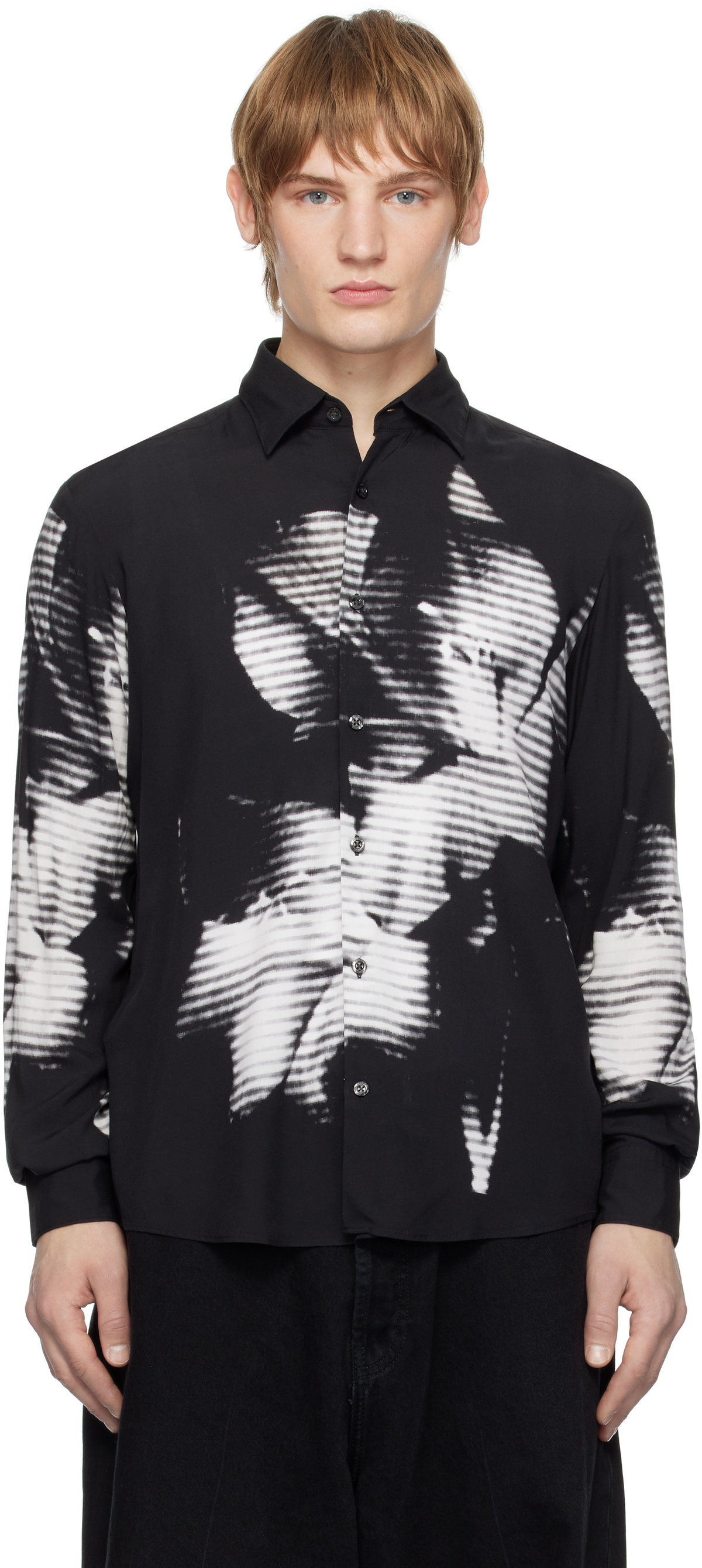 Hugo Black Flower Shirt Hugo Boss