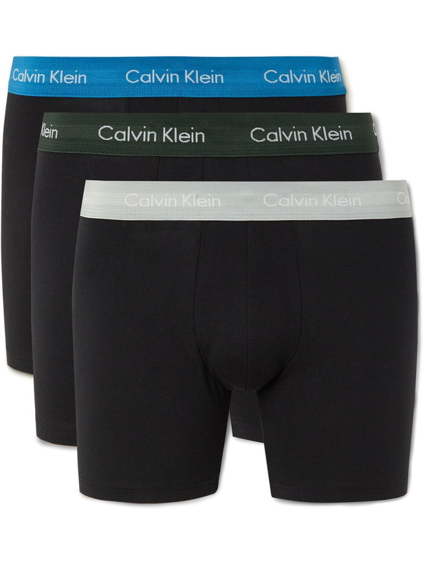 Photo: Calvin Klein Underwear - Three-Pack Stretch-Cotton Jersey Boxer Briefs - Black