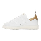 Golden Goose White and Gold Starter Sneakers