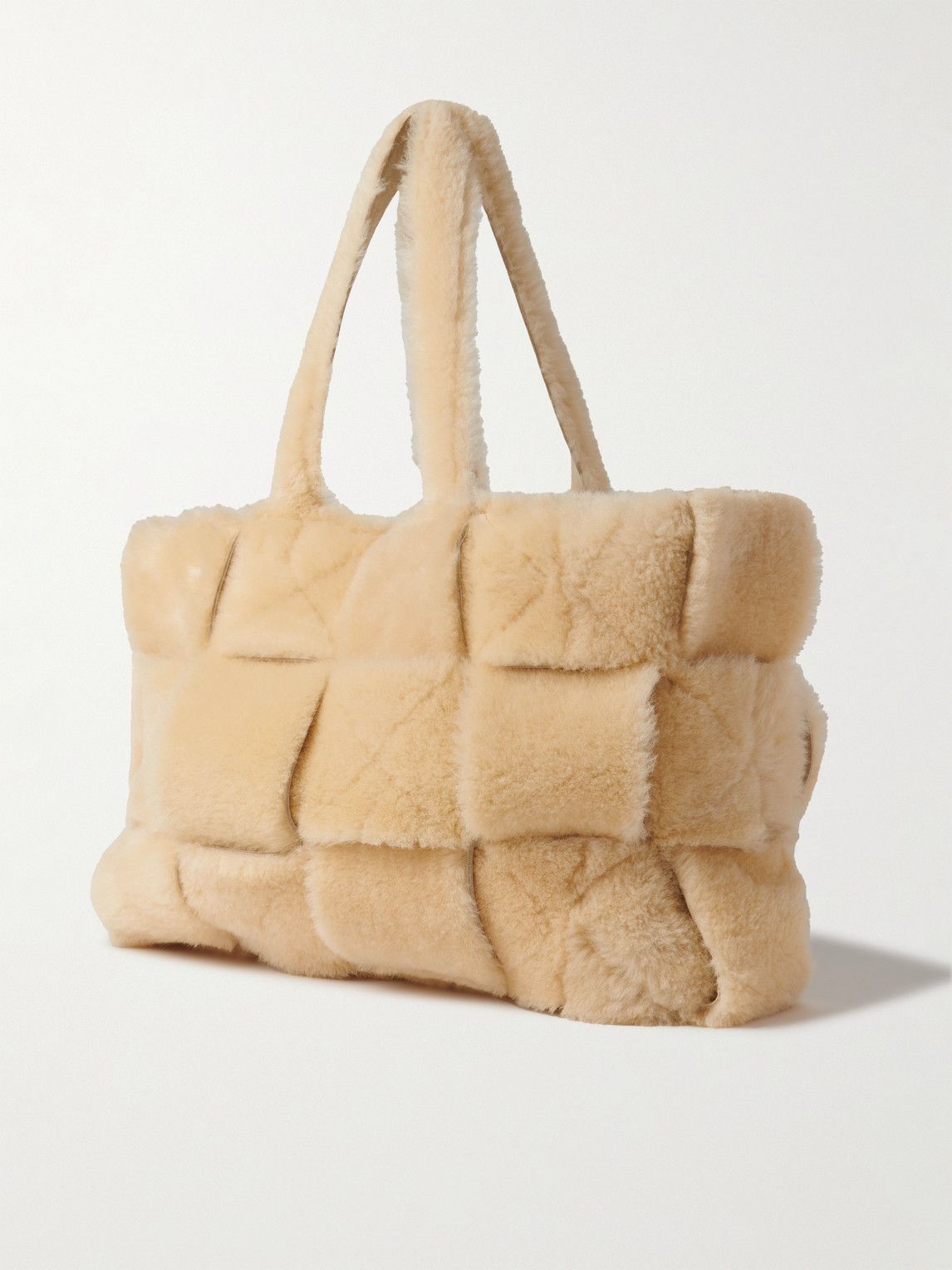 bottega shearling tote