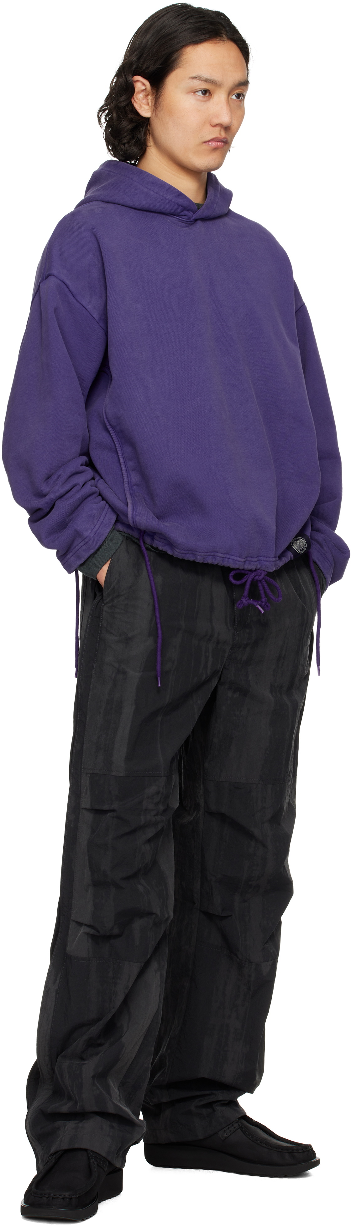 Solid Homme Purple Triple String Hoodie