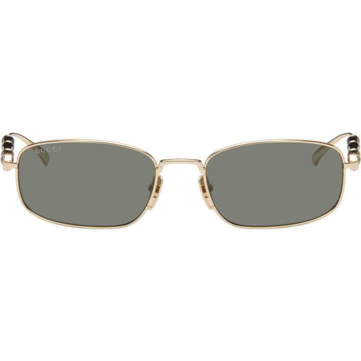 Photo: Gucci Gold Square Frame Sunglasses