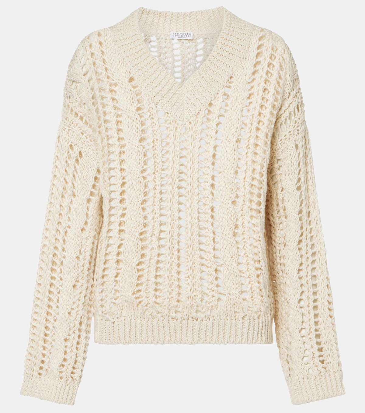 Brunello Cucinelli Jute and cotton-blend sweater
