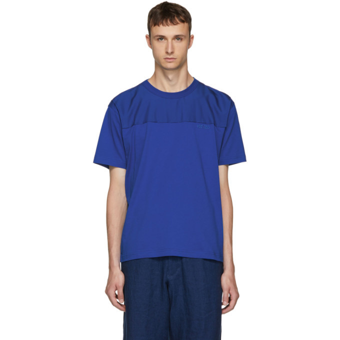 Photo: Kenzo Blue Panelled Jersey T-Shirt