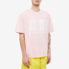 VTMNTS Men's Big Barcode T-Shirt in Baby Pink