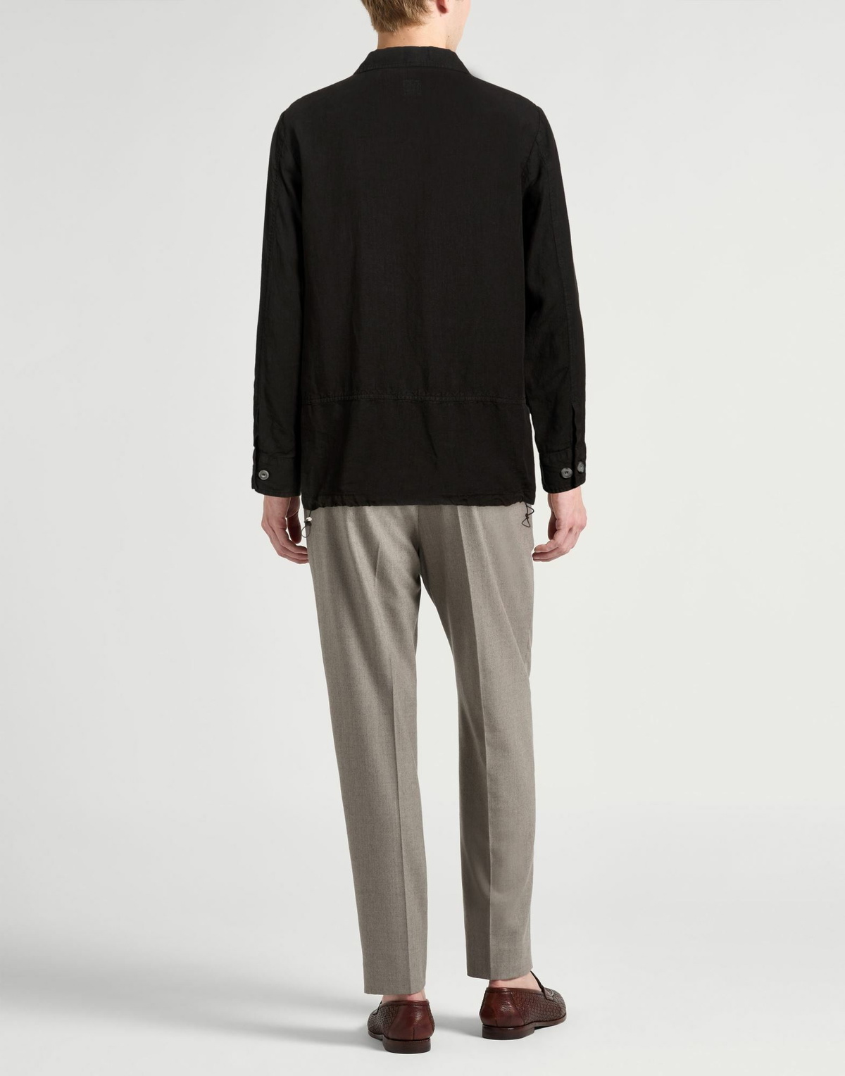 120% Lino Mens Shirt in Black