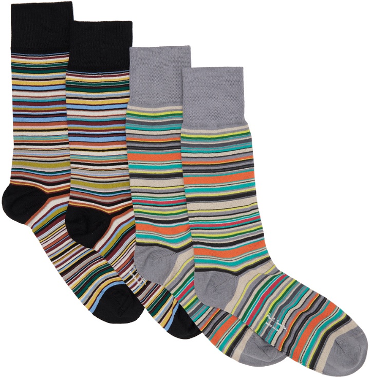 Photo: Paul Smith Two-Pack Multicolor Striped Socks