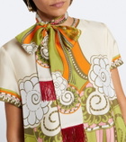La DoubleJ Fringed printed silk scarf
