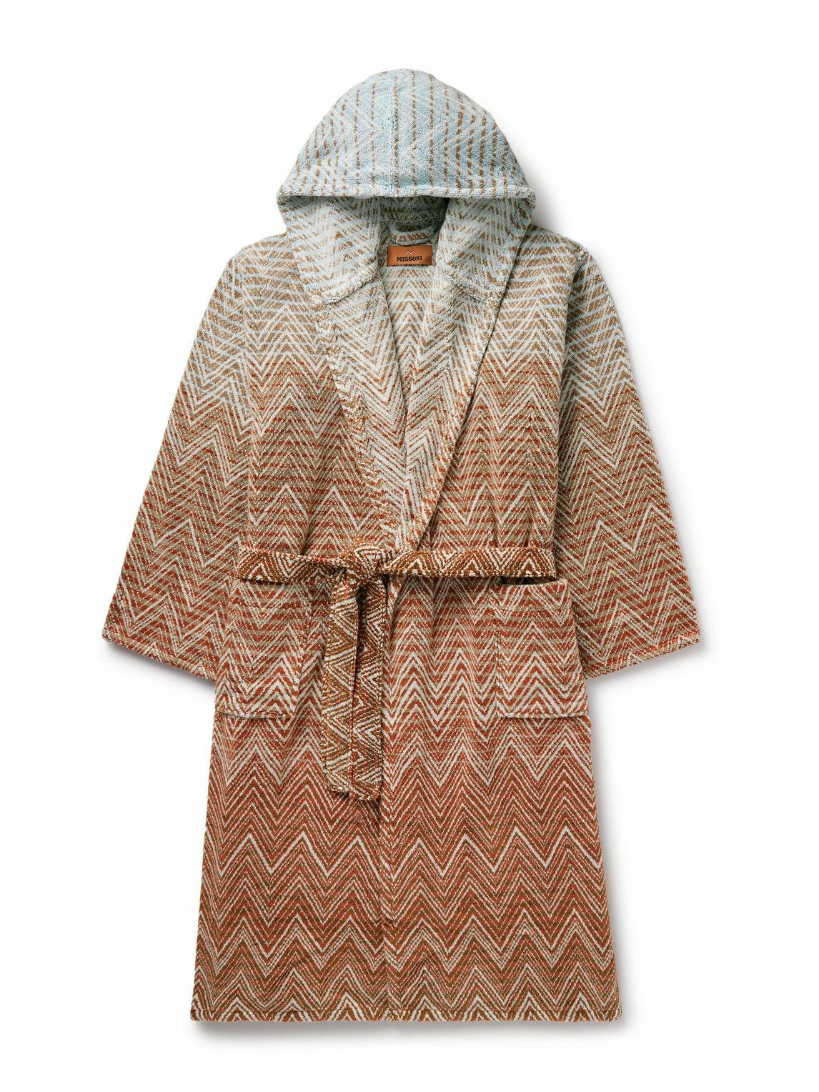 Missoni Home - Stone Ombré Striped Cotton-Terry Hooded Robe - Multi