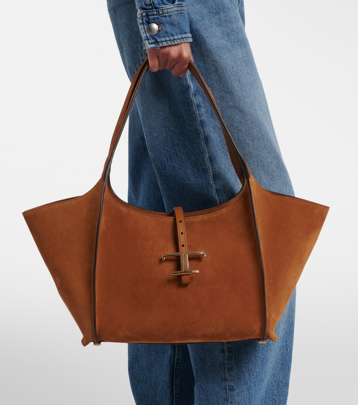 Tod's T Timeless Small suede tote bag