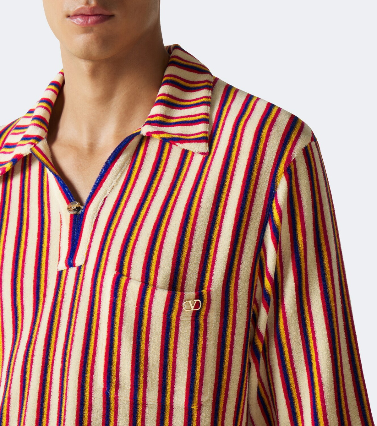 Valentino Striped terry polo shirt