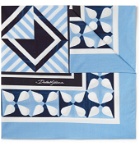 DOLCE & GABBANA - Printed Cotton-Poplin Pocket Square - Blue