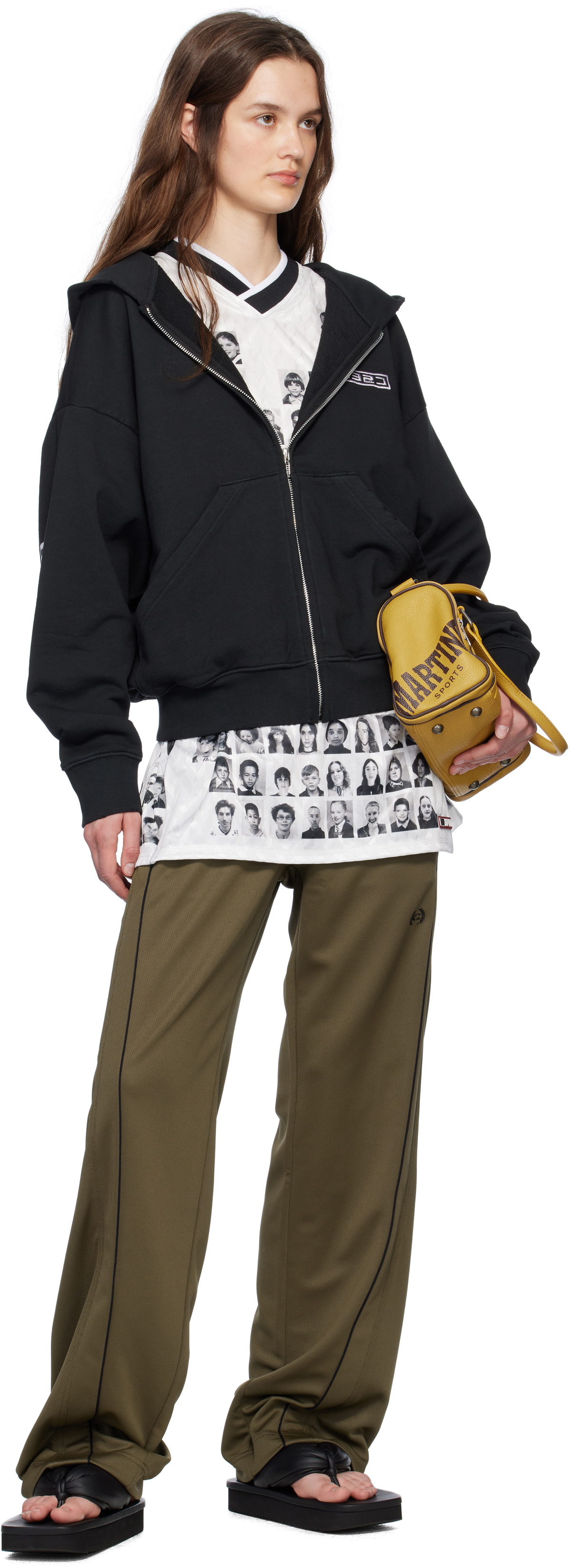 032c Black Routine Zip Hoodie