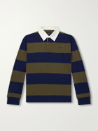A.P.C. - Isaac Logo-Embroidered Striped Cotton Polo Shirt - Blue
