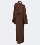Taller Marmo Brooks scarf-detail caped maxi dress