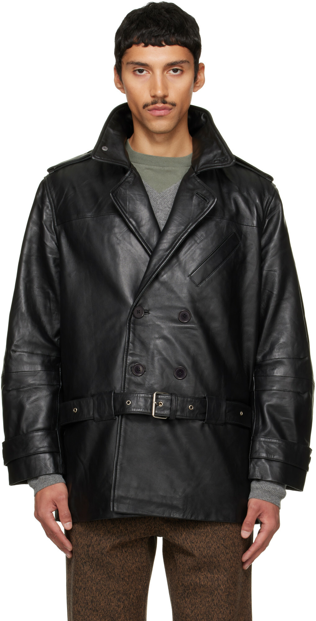 Deadwood Black Patrol Leather Jacket