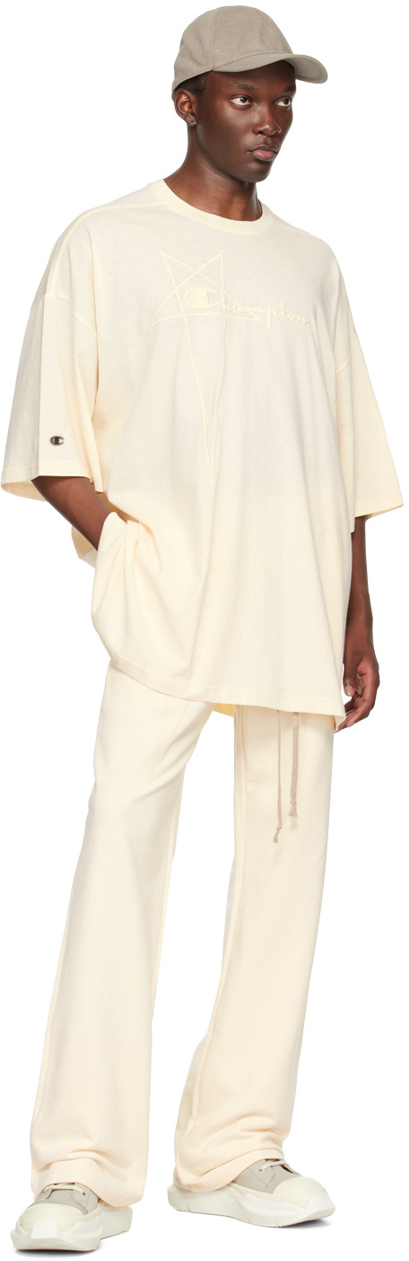 【RICK OWENS】ホワイト Championエディション  Tシャツ Rick Owens Off-White Champion Edition Tommy T-Shirt Rick Owens