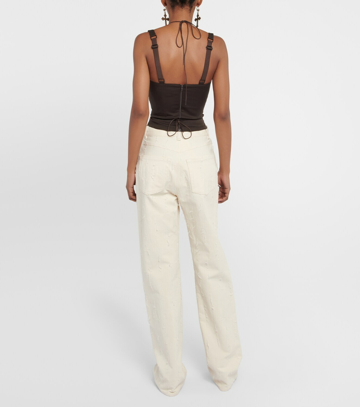 KNWLS Cotton-blend bustier