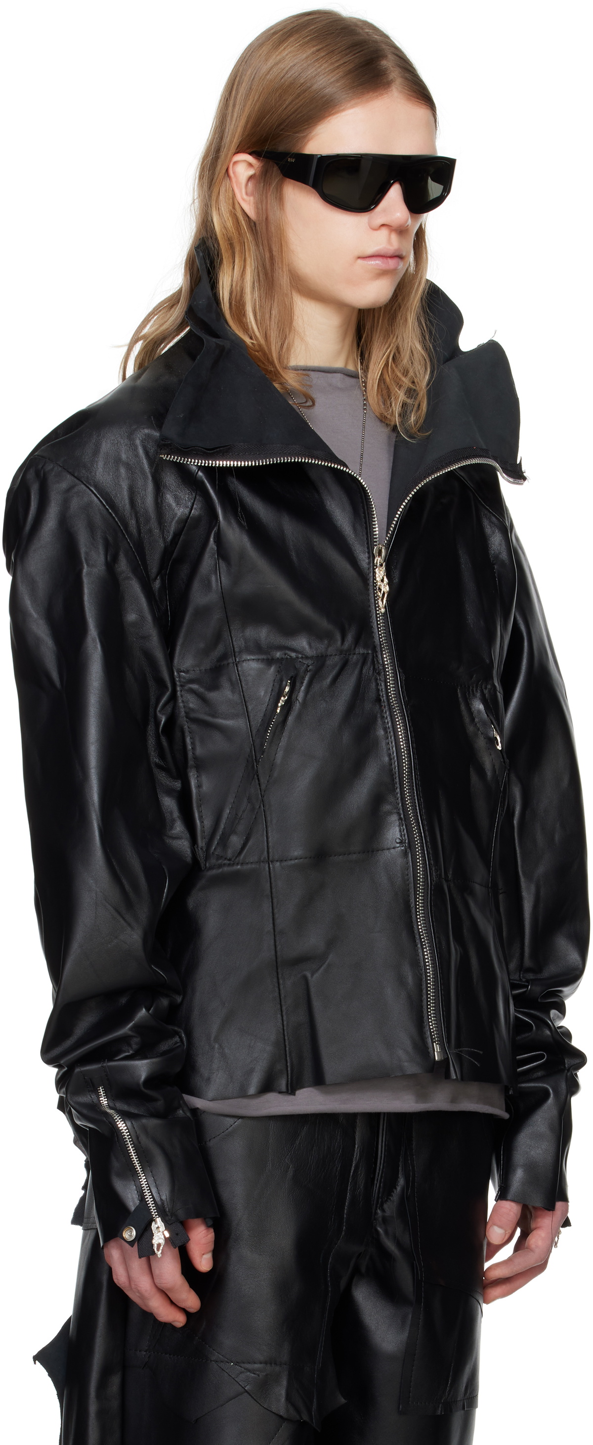 Swampgod Black Rivet Leather Jacket
