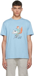 Maison Kitsuné Blue Olympia Le-Tan Coffee Fox T-Shirt