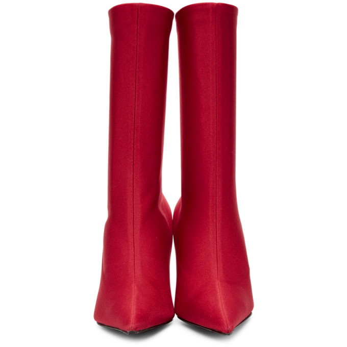 Balenciaga Knife Stretch Knit Bootie in Red