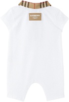 Burberry Baby White Check Playsuit