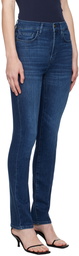 FRAME Indigo 'Le High Straight Long' Jeans