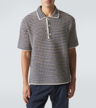 Orlebar Brown Lowry striped crochet cotton polo sweater