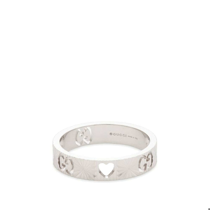 Photo: Gucci Women's Jewellery Icon Heart Ring in 18K White Gold