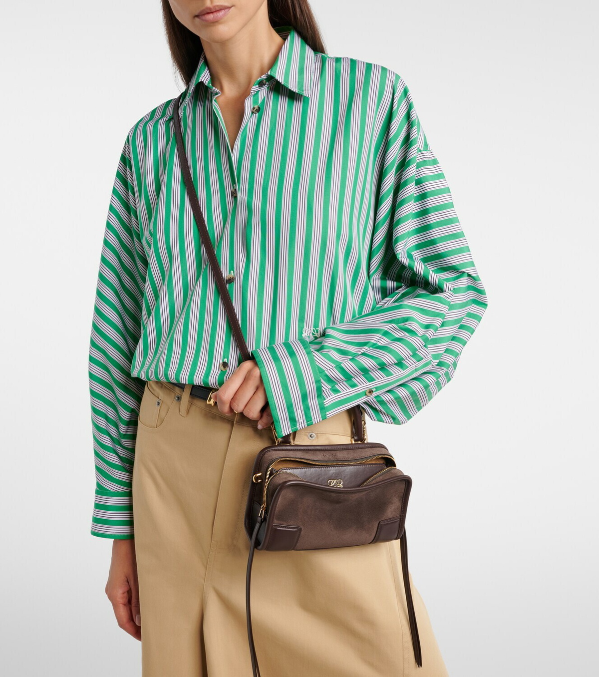 Loewe Amazona 180 Mini suede top-handle bag