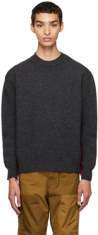 Photo: Comme des Garçons Homme Gray Loose Thread Sweater