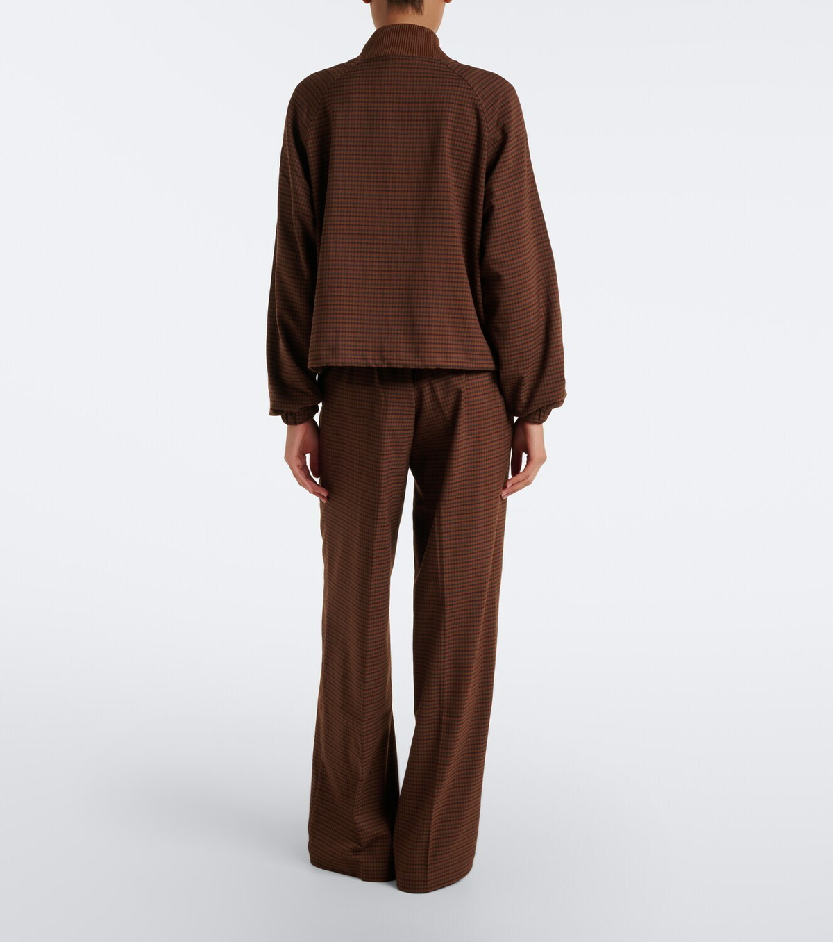 Varley Checked twill wide-leg pants