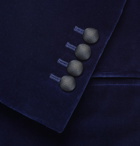Kingsman - Navy Slim-Fit Satin-Trimmed Cotton-Velvet Tuxedo Jacket - Navy