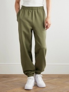 Nike - Solo Swoosh Tapered Logo-Embroidered Cotton-Blend Jersey Sweatpants - Green
