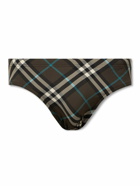 Burberry - Checked Swim Briefs - Brown