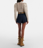 Frame Structural pleated denim shorts