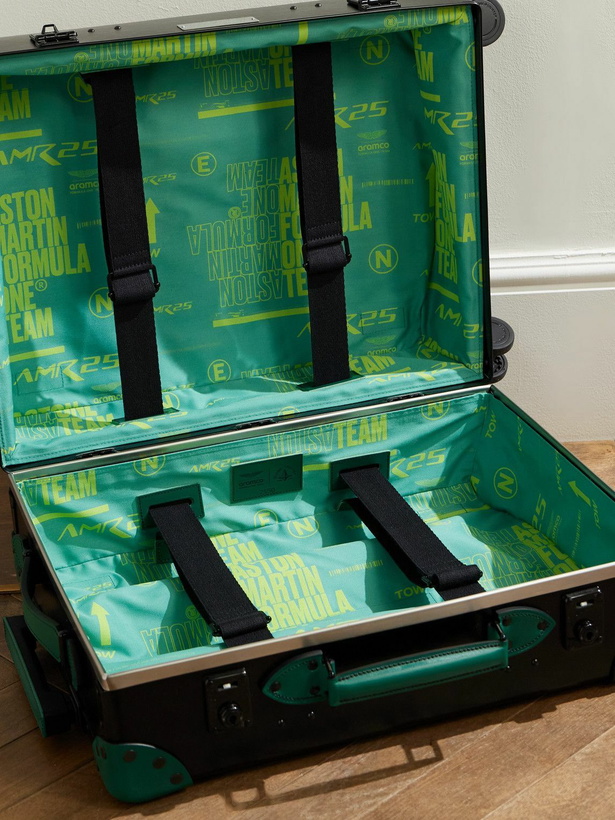 Photo: Globe-Trotter - Aston Martin F1 Limited Edition Leather-Trimmed Vulcanised Fibreboard Carry-On Suitcase