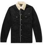 Nudie Jeans - Lenny Faux Shearling-Lined Organic Denim Trucker Jacket - Black